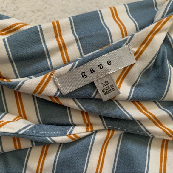 Gaze Blue Multicolor Striped Spaghetti Strap Bodysuit size XS - Picture 6 of 6